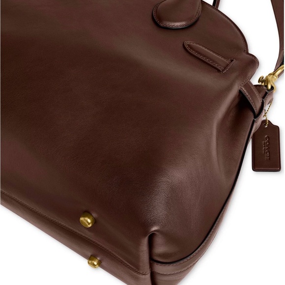 Coach Soft Empire Carryall Bag 40 Brown Leather Satchel with Gold Accents - Picture 5 of 6